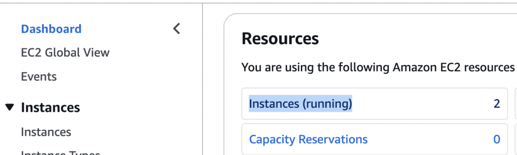 screen shoot AWS console, go to the EC2 Service