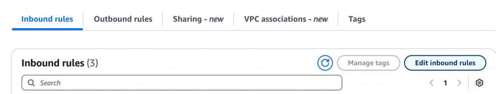 screen shot inbound rules aws macOS