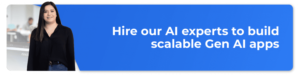 call to action whit an AI expert to hire her for scalable gen AI apps