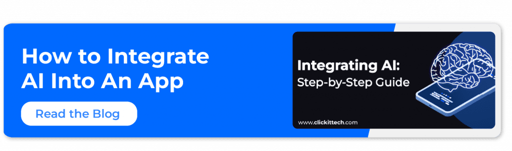 how to integrate AI into an app blog from ClickIT